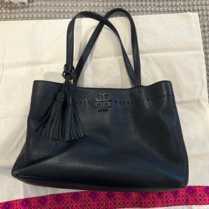 Tory Burch McGraw Triple Compartment Tote Black